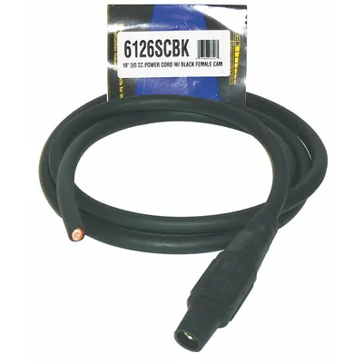 SOUTHWIRE Cam Lock Power Cable: 6 ft Cord Lg, 600V AC, CL20FBK, CL20MBK, 2/0 AWG Wire Size - Cam Lock Power Supply Cords