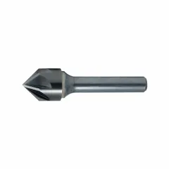 This countersink features a 60° included angle and six-flute design to produce smooth, burr-free chamfers on drilled holes. The TiN-coated carbide construction provides hardness and lubricity for extended tool life. Suitable for use in metal, plastic, and composite materials.