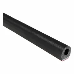 D-shaped foam rubber seal made of EPDM with a high-strength self-adhesive backing. Designed for compression sealing against dust, moisture, and vibration in enclosures, panels, and equipment. Supplied in a 500 ft continuous length.