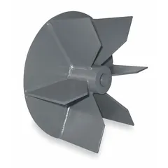 Steel radial blade replacement blower wheel with 12 1/4 in diameter and 1 3/16 in bore. Features CW/CCW rotation, single inlet, and includes set screws. Used in industrial HVAC and ventilation systems for moving air or gas in ovens, dryers, and exhaust systems.