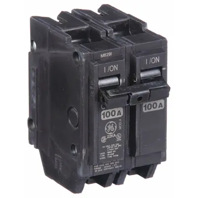 GE Miniature Circuit Breaker: THHQL, 100 A, 120/240V AC, Single Phase, 22kA at 120/240V AC - THQP, THQL & THHQL Series, Plug-In GE Miniature Circuit Breakers