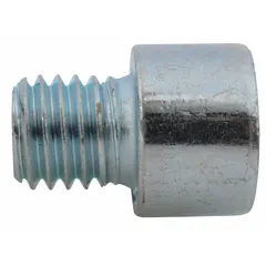 Steel drain plug kit for Dayton platform lift truck models 2MPT2, 2MPT3, 2MPT4, 2MPT5, 2MPT6, 2MPT7, 2MPU5, 2MPU6, 2MPU7, 2MPU8, and 2MPU9. Used to seal the drain opening for fluid maintenance and leak prevention.