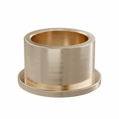 Lubricated general purpose metallic flanged sleeve bearing made from SAE 841 bronze. Features a 12 mm bore, 15 mm OD, and 10 mm length, with an operating temperature range of -35°F to 300°F. Suitable for rotating or sliding applications such as conveyors, pumps, and light machinery. Sold in a pack of 10.