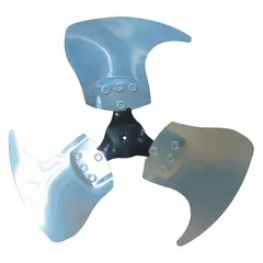 Replacement propeller for HVAC and refrigeration systems. Designed for direct-drive applications to move air across condensers, evaporators, and heat exchangers. Suitable for commercial and industrial ventilation equipment requiring consistent airflow.