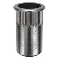 Rivet Nut: M4-0.70 Thread Size, 12.4 mm Overall Lg, 6.7 mm Insert Dia, Round, Steel, Steel, 25 PK (MPN AKS4T-470-3.3)