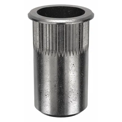 AVK Rivet Nut: M4-0.70 Thread Size, 12.4 mm Overall Lg, 6.7 mm Insert Dia, Round - Low-Profile Twist-Resistant Rivet Nuts