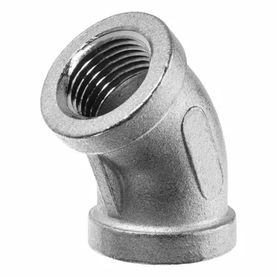 USA INDUSTRIALS 45° Chrome-Plated Brass Pipe Elbow, 1/2 in x 1/2 in, Class 125 - Chrome-Plated Threaded Low-Pressure Pipe Fittings