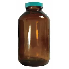 Amber Wide Mouth Glass Lab Bottle, 30 mL, 28-400, 36 mm Body Dia, Case of 432 (GLC-05997)