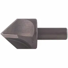 This 60° four-flute machine countersink has a 1 1/4 in body diameter and is made from cobalt with an AlTiN coating. It is used to create conical recesses for flat-head screws and for deburring holes in metalworking operations.
