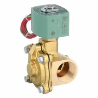 REDHAT Solenoid Valve: 2-Way, Normally Open, 1 1/4 in Pipe Size, 12V DC, Watertight, High Flow (MPN 8210G018LF 12/DC)
