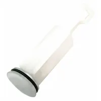 APPROVED VENDOR Drain Stopper: 1 1/4 in Overall Dia, ABS/Stainless Steel, Chrome-Plated, White (MPN 30383)