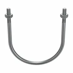 This U-bolt is designed to secure 5-inch pipe to structural supports. It features a 1/2-13 thread size and a 7-1/4 inch inside height. Made of plain aluminum, it is suitable for general industrial piping applications such as plumbing, HVAC, and material handling.