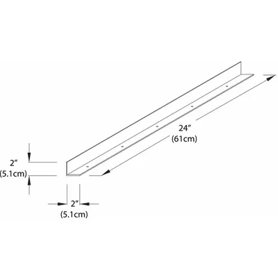 INSTOCK Retaining Lip: 24 in Overall Lg, 24 in Overall Wd, 2 in Overall Ht, Steel - Lab Shelves & Components