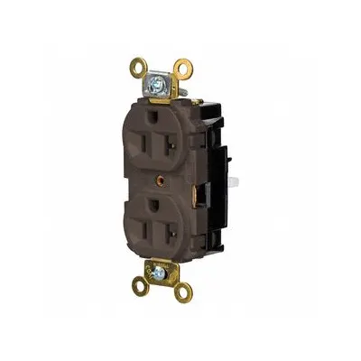 HUBBELL Receptacle: Duplex, 5-20, Brown, 125V AC, 20 A, 2 Pole / 3 Wire (MPN HBL5362ST) - General Purpose Receptacles