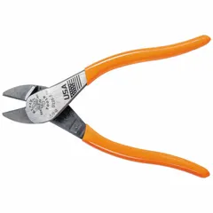 Straight, oval diagonal-cutting pliers with 7/8 in jaw length and 1 1/4 in jaw width. Overall length 6 to 8 in. Manually operated. Used for cutting wire and cable in electrical, construction, and maintenance tasks.