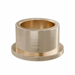 This lubricated general purpose metallic flanged sleeve bearing is made from SAE 841 bronze. It has a 14 mm bore, 18 mm outer diameter, and 12 mm length, with an operating temperature range of -35°F to 300°F. The flanged design aids in axial location. Typical applications include rotating or sliding assemblies in conveyors, pumps, and light industrial machinery. Sold in a pack of 10.