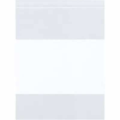 OEM White Block Reclosable Poly Bag, 12 in x 12 in, 500 PK - White Block Reclosable Poly Bags
