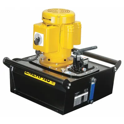 ENERPAC Hydraulic Pump: 10,000 psi Max. Op Pressure, 60 cu in/min Displacement @ 10,000 psi - Corded High-Power Stationary Electric Hydraulic Pump Units