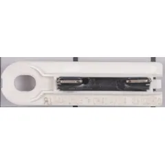 Thermal fuse for Whirlpool dryers. Safety component that interrupts the electrical circuit when excessive temperature is detected, helping prevent overheating. Used in residential and commercial laundry equipment.