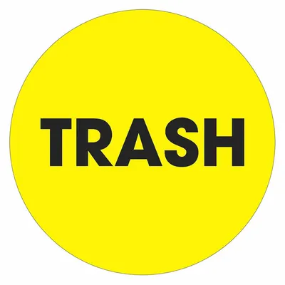 TAPE LOGIC Trash Label: Trash, 2 in x 2 in - Shipping & Receiving Message Labels