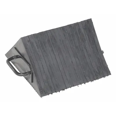 VESTIL Wheel Chock: Rubber, 12 3/8 in Overall Lg, 10 1/8 in Overall Wd, 5 1/2 in Overall Ht - High-Durability Laminated Rubber Wheel Chocks