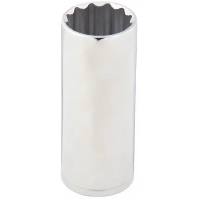 WESTWARD Socket: Metric, 1/2 in Drive Size, 17 mm Socket Size, 12-Point, Deep, Chrome - 1/2" Drive Hand Sockets