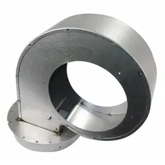 This TJERNLUND housing is an HVACR component designed to enclose and protect burner or ventilation system parts. It is used in commercial and industrial heating applications where a durable, precisely fitted enclosure is required for safe operation.