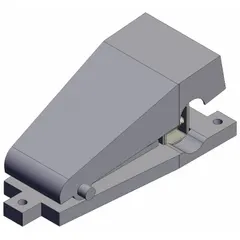 Foot pedal actuator with 3 ports and 1/4 in NPT connections, rated for maximum operating pressure of 1 MPa. Suitable for manual pneumatic control in industrial machinery, allowing hands-free operation.