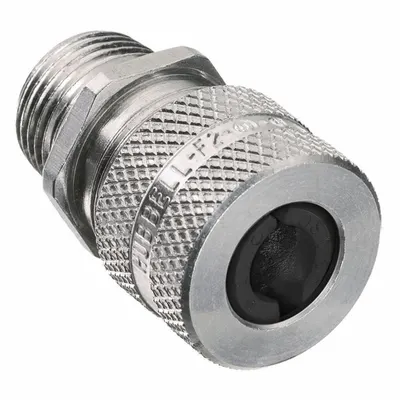 HUBBELL WIRING DEVICE-KELLEMS Liquid Tight Cord Connector: Aluminum, 3/8 in MNPT, 0.25 in to 0.31 in - Straight Metallic Cable Grips