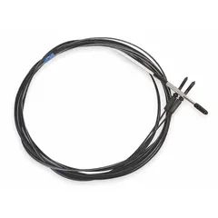 Diffuse fiber optic cable with a 5/64 in diameter cylinder pin head and 2 m cable length. Designed for use with fiber optic sensors to transmit light to and from the sensor head. Enables sensing in confined spaces for industrial automation applications such as part detection and position sensing.
