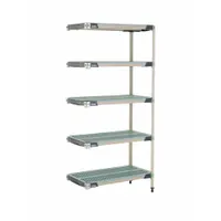 METRO Plastic Industrial Shelving: 18 in x 36 in, 74 in Overall Ht, 5 Shelves, Antimicrobial (MPN 5AX337GX3)
