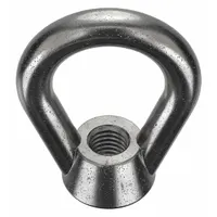 Eye Nut: 5/8"-11 Thread, Steel, Black Oxide, Oval, 1 1/2 in Inside Dia, 2 1/2 in Outside Dia (MPN EN-7)