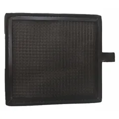 Panel-type dust filter with nylon media and steel frame, includes frame. Single filter unit, compatible with part 55HE55. Used in dehumidifiers to capture airborne particles, suitable for HVAC systems requiring clean airflow.