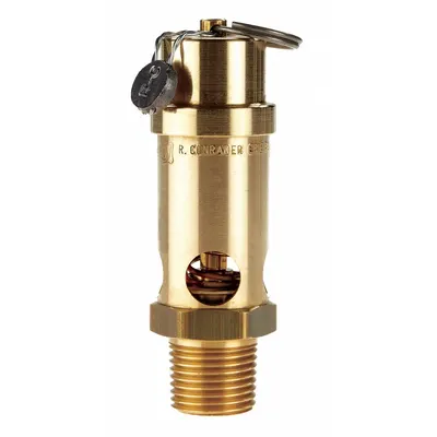 CONRADER Safety Valve: Soft Seat, 1/2 in (M)NPT Inlet (In.), 1/2 in (F)NPT Outlet (In.) - Soft Seat Pneumatic Safety Valves