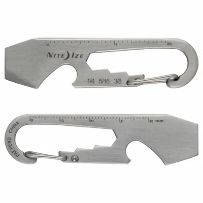 NITE IZE Carabiner Key Clip: 2 1/2 in Key Ring Dia, Stainless Steel, 5/8 in Overall Wd - Belt Key Clips & Carabiners
