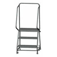 BALLYMORE Rolling Ladder: 2.4 ft Platform Ht, Unassembled, Steel, Wt-Actuated, Perforated (MPN H326PSU)