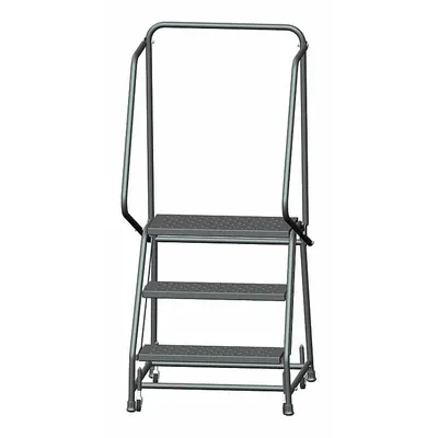 BALLYMORE Rolling Ladder: 2.4 ft Platform Ht, Unassembled, Steel, Wt-Actuated - Steel Weight-Actuated Ladders