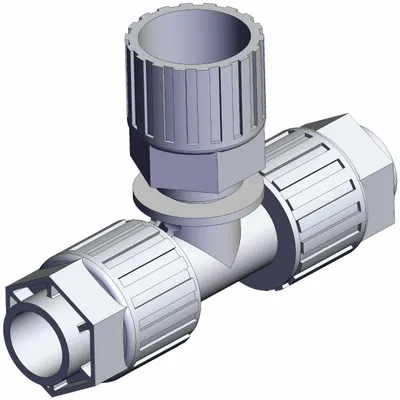 SMC LQ3T5A-SB PFA Compression Tube Fitting, 3/4 in OD x 3/4 in OD x 3/4 in OD - PFA Compression Tube Fittings