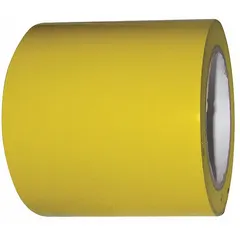 Solid yellow vinyl floor marking tape, 3 inches wide by 108 feet long, 4 mil thickness. No message legend. Used for aisle marking, hazard delineation, and traffic flow organization in warehouses, factories, and other industrial facilities.