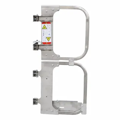 PS INDUSTRIES Full Height Ladder Safety Gate: Stainless Steel, For 15 in to 20 in Opening Wd - Full-Height Single-Door Metal