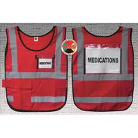 DISASTER MANAGEMENT SYSTEMS Safety Vest: Safety Vest ANSI Class Class 1, Red, Nylon, Safety Vest (MPN DMS-05831)