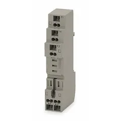 This OMRON socket is designed for combination DIN-rail and surface mounting, accommodating a 5-pin relay. It features an H socket configuration and is suitable for use in industrial control panels and automation systems where secure relay termination is required.
