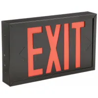 Exit Sign: LED, Black, Red, 2 Faces, Ceiling/End/Wall, Not Battery Powered, Without Battery Backup (MPN XFL2RBB-U)