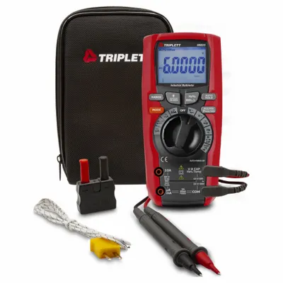 TRIPLETT Digital Multimeter: TRMS, CAT IV 600V, 10 A Max AC Current Measurement - Standard Feature Multimeter Kits