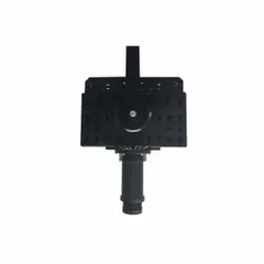 Safety sign projector with black housing, 300 W power rating, and universal voltage input (110 V to 240 V). Includes mounting yoke for installation. Projects custom gobo images onto floors, walls, or ceilings to reinforce hazard communication and egress routes in industrial facilities.