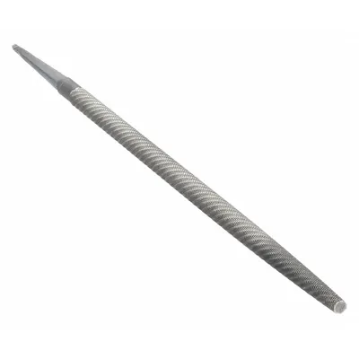 NICHOLSON Machinists File: Round, Single-Cut, Safe Edge Cut, Second Cut, 10 in Lg without Tang - Single-Cut Round Files