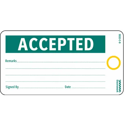 ELECTROMARK Tag: 2 7/8 in Wd, 5 3/4 in Ht, White, Rectangle, Cardstock, Indoor, English - Safety