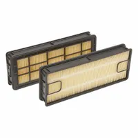 Engine air filter with radial seal, round-oval shape, and 15 1/2 in outside diameter at the bottom. Designed for John Deere vehicles. Removes airborne contaminants to protect engine performance in agricultural and construction equipment