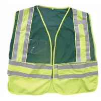 APPROVED VENDOR Public Safety Reflective Vest: Green, Polyester, Zipper, 4XL Vest Size (MPN 24Y975)