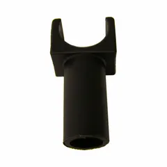 Plastic seat guide for manual wheelchairs, used to align and secure the seat frame. Commonly employed in healthcare facilities, nursing homes, and home care settings for patient mobility.